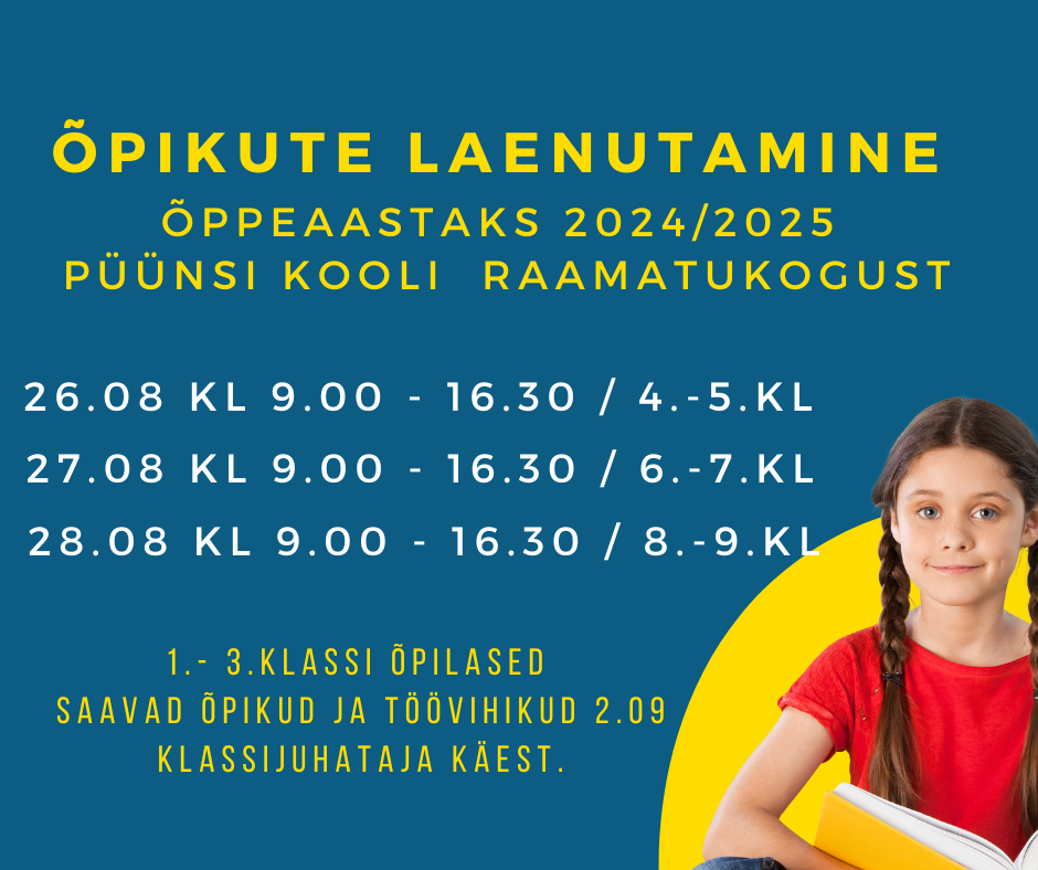 Õpikute laenutamine õppeaastaks 2024/2025 