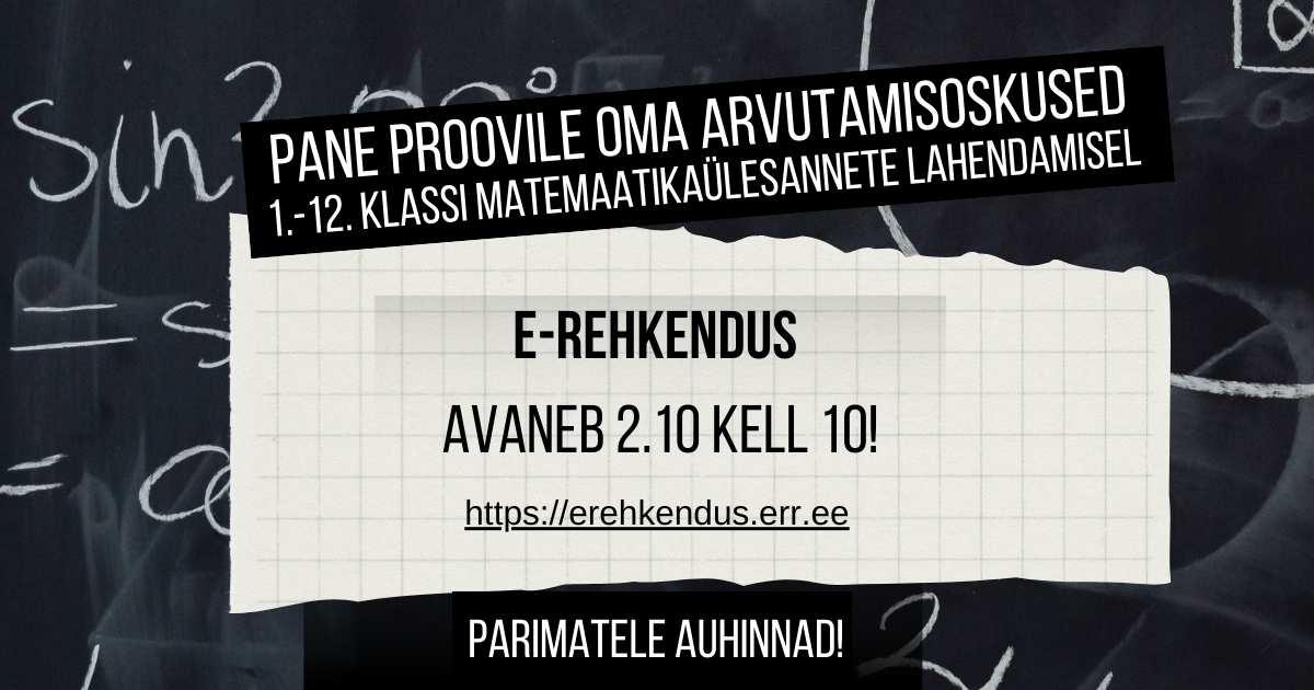 2.oktoobril toimub E-rehkendus