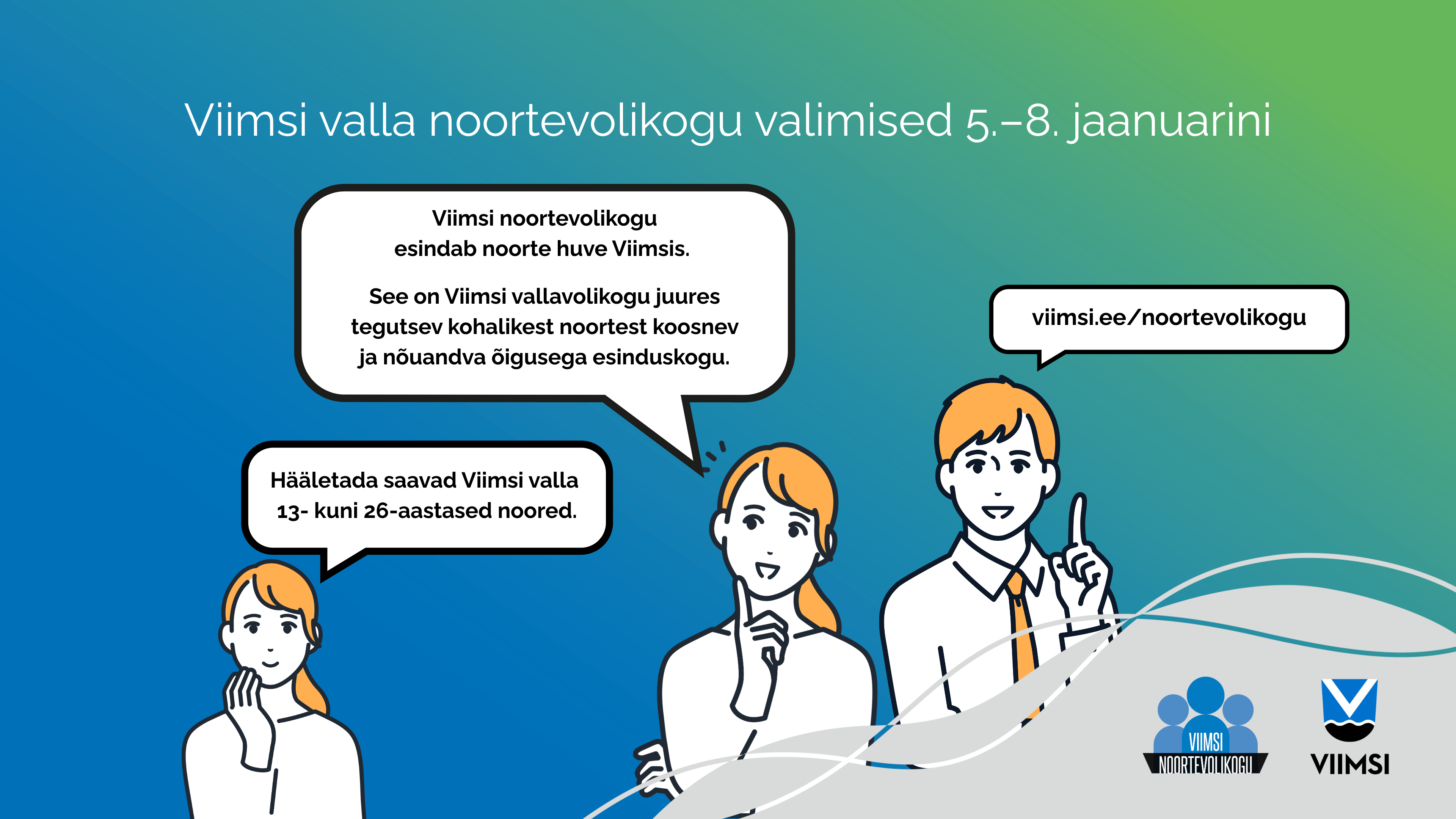 5. kuni 8. jaanuaril 2026 toimuvad Viimsi noortevolikogu valimised